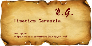 Misetics Geraszim névjegykártya